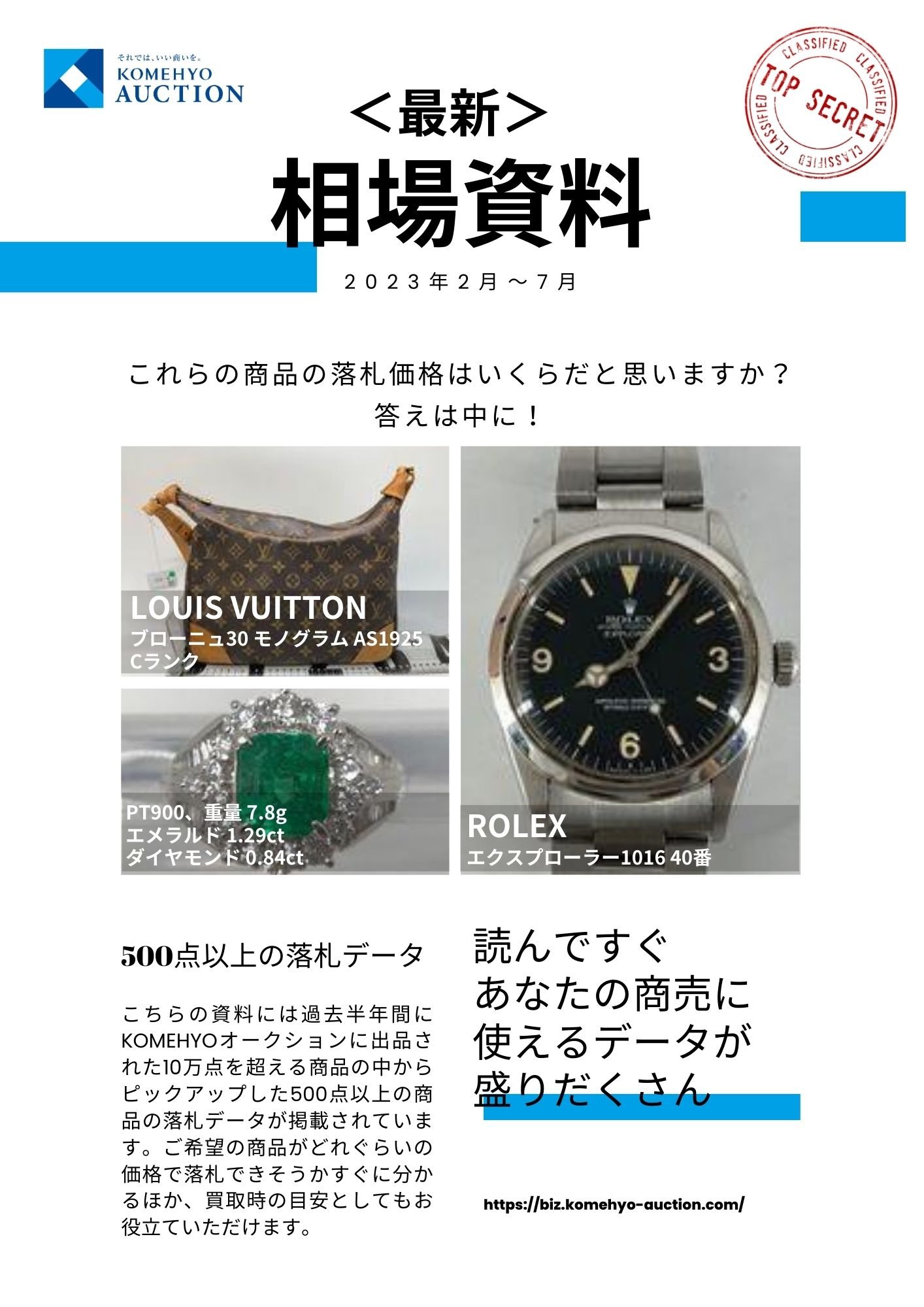 KOMEHYOオークションサマリー表紙 KOMEHYOオークションサマリー表紙
